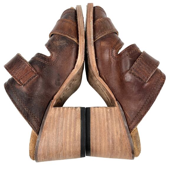 Freebird Caprice Sandals Brown 5 Leather 2.5" Block Heel - Picture 5 of 10